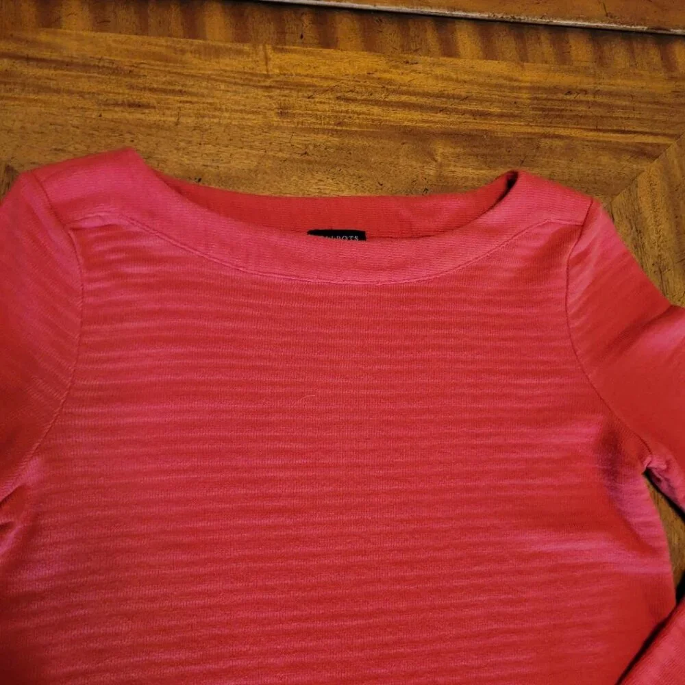 Talbots Orange Ribbed Lightweight Sweater